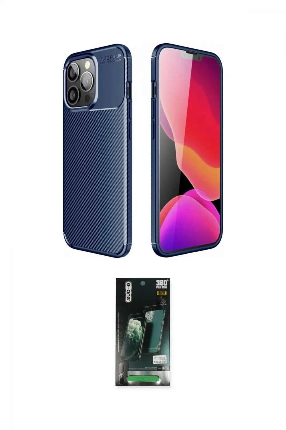 ieg™ iPhone 13 Pro Kılıf Eksen Form Prime - Şeffaf 360 Full Body Arka Koruyucu