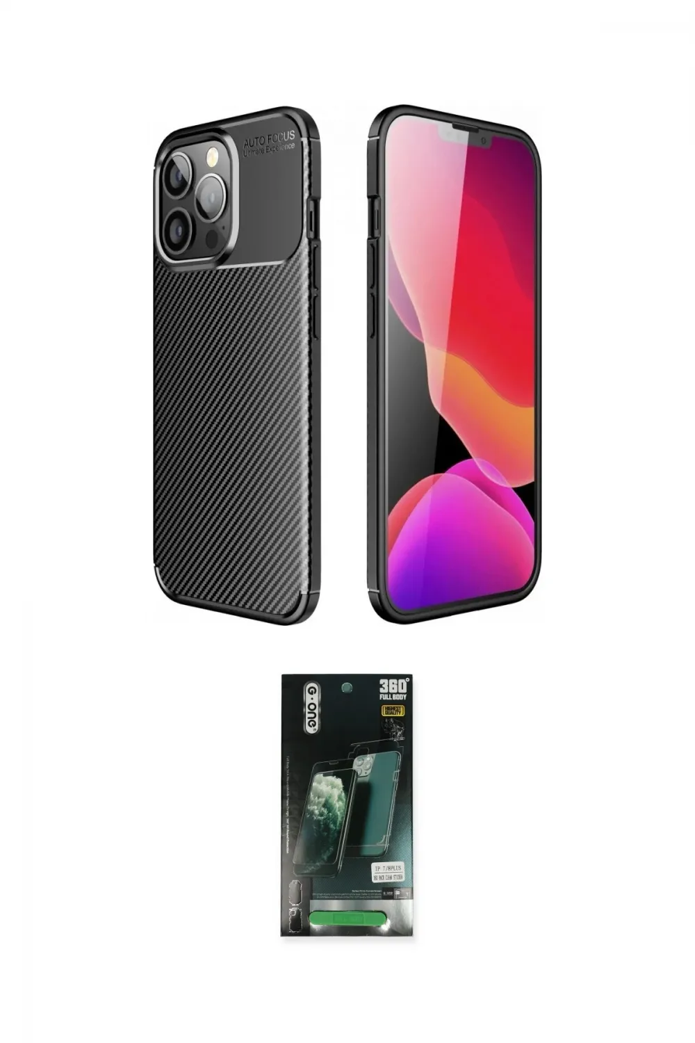 ieg™ iPhone 13 Pro Kılıf Eksen Form Prime - Şeffaf 360 Full Body Arka Koruyucu