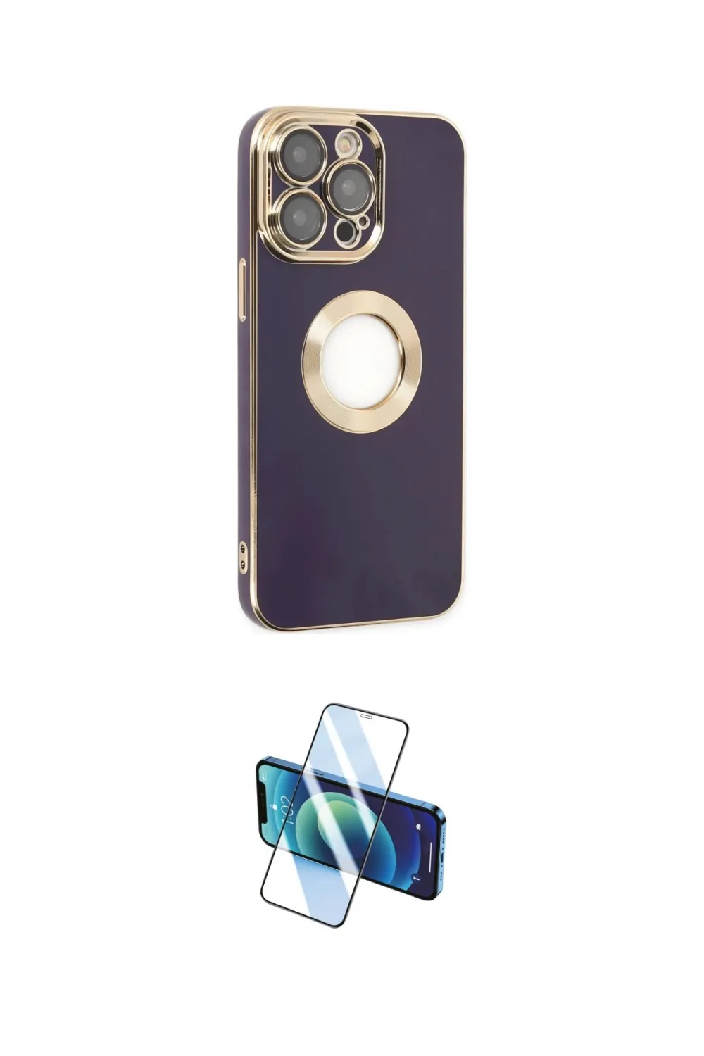 ieg™ iPhone 13 Pro Kılıf İz Form Serisi - Siyah 3D Antistatik Seramik Nano Ekran Koruyucu