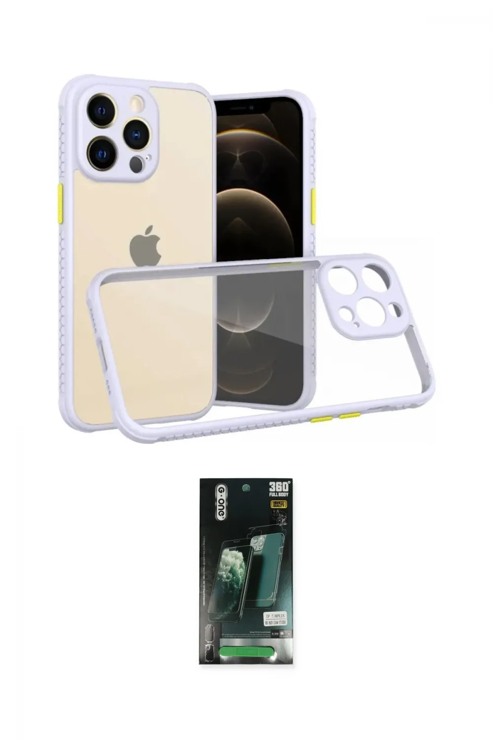 ieg™ iPhone 13 Pro Kılıf Nova Asil Özel Seri - Şeffaf 360 Full Body Arka Koruyucu
