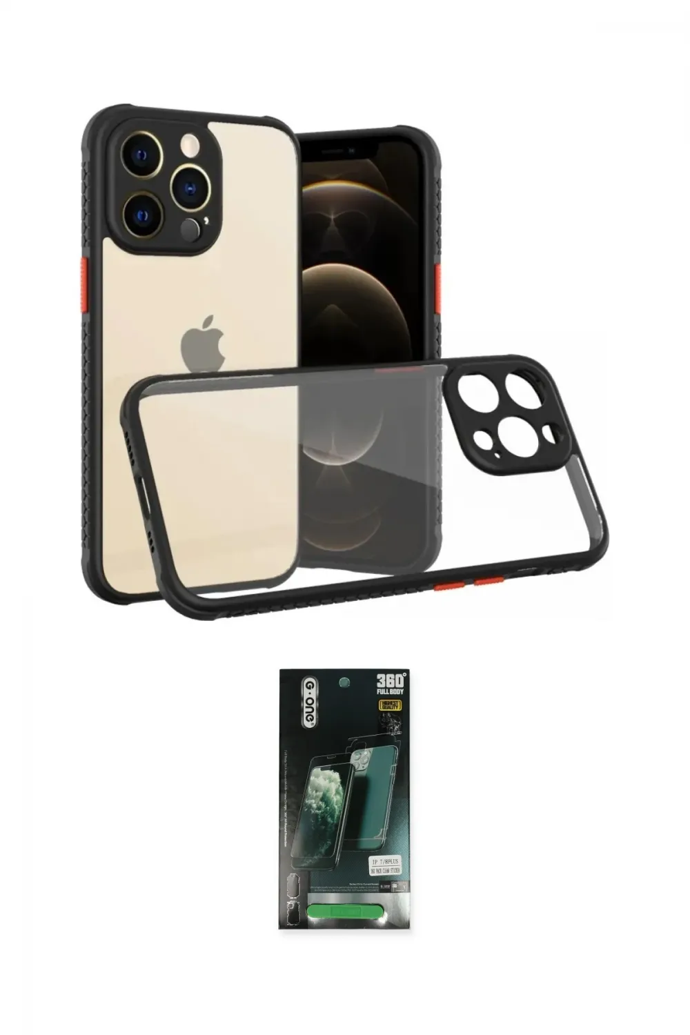 ieg™ iPhone 13 Pro Kılıf Nova Asil Özel Seri - Şeffaf 360 Full Body Arka Koruyucu