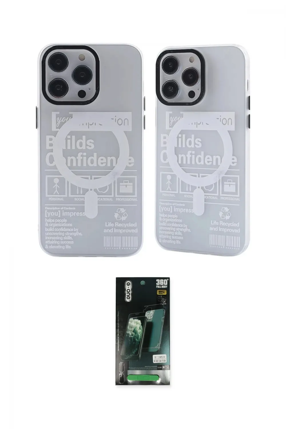 ieg™ iPhone 13 Pro Kılıf Nova Doku Koleksiyonu - Şeffaf 360 Full Body Arka Koruyucu
