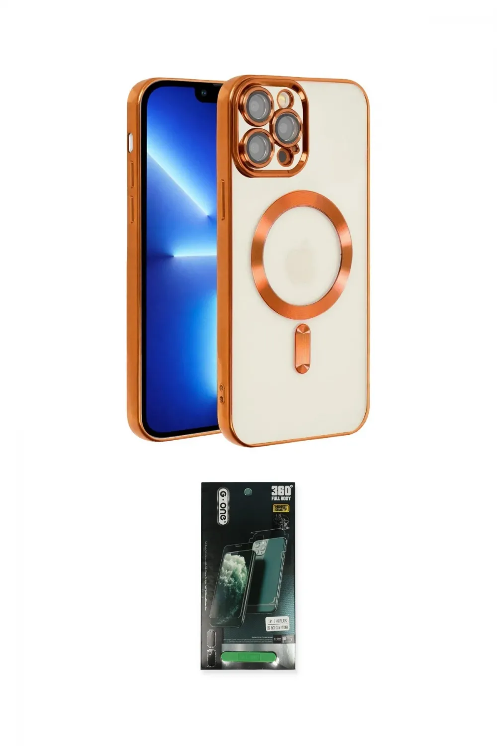 ieg™ iPhone 13 Pro Kılıf Nova Işık Özel Seri - Şeffaf 360 Full Body Arka Koruyucu