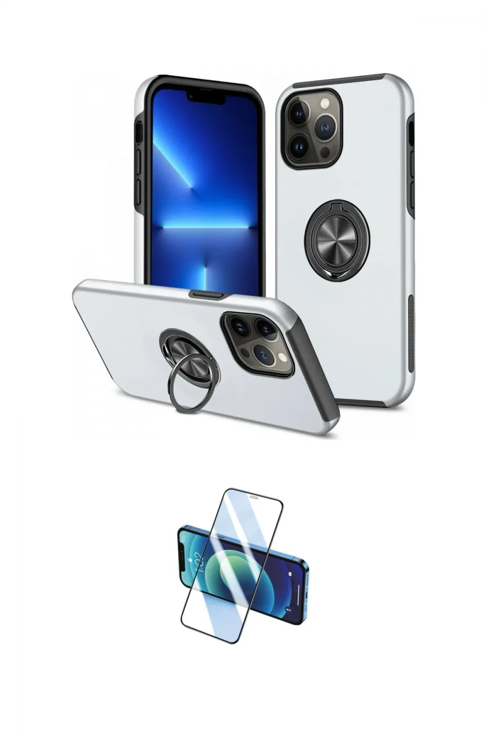 ieg™ iPhone 13 Pro Kılıf Odak Form Prime - Siyah 3D Antistatik Seramik Nano Ekran Koruyucu