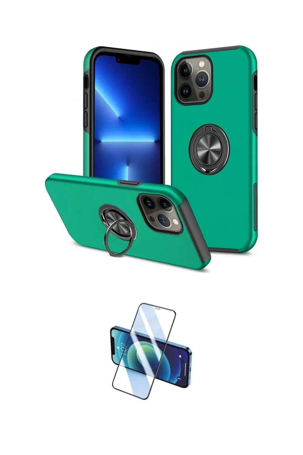 ieg™ iPhone 13 Pro Kılıf Odak Form Prime - Siyah 3D Antistatik Seramik Nano Ekran Koruyucu