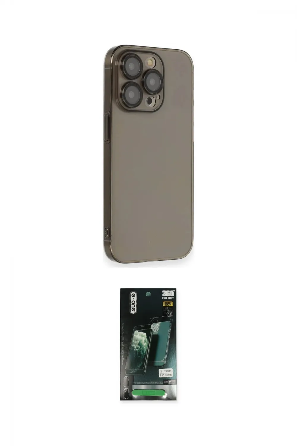 ieg™ iPhone 13 Pro Kılıf Siluet Minimal Özel Seri - Şeffaf 360 Full Body Arka Koruyucu