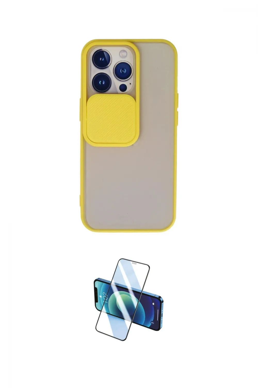 ieg™ iPhone 13 Pro Kılıf Vadi Çizgi - Siyah 3D Antistatik Seramik Nano Ekran Koruyucu