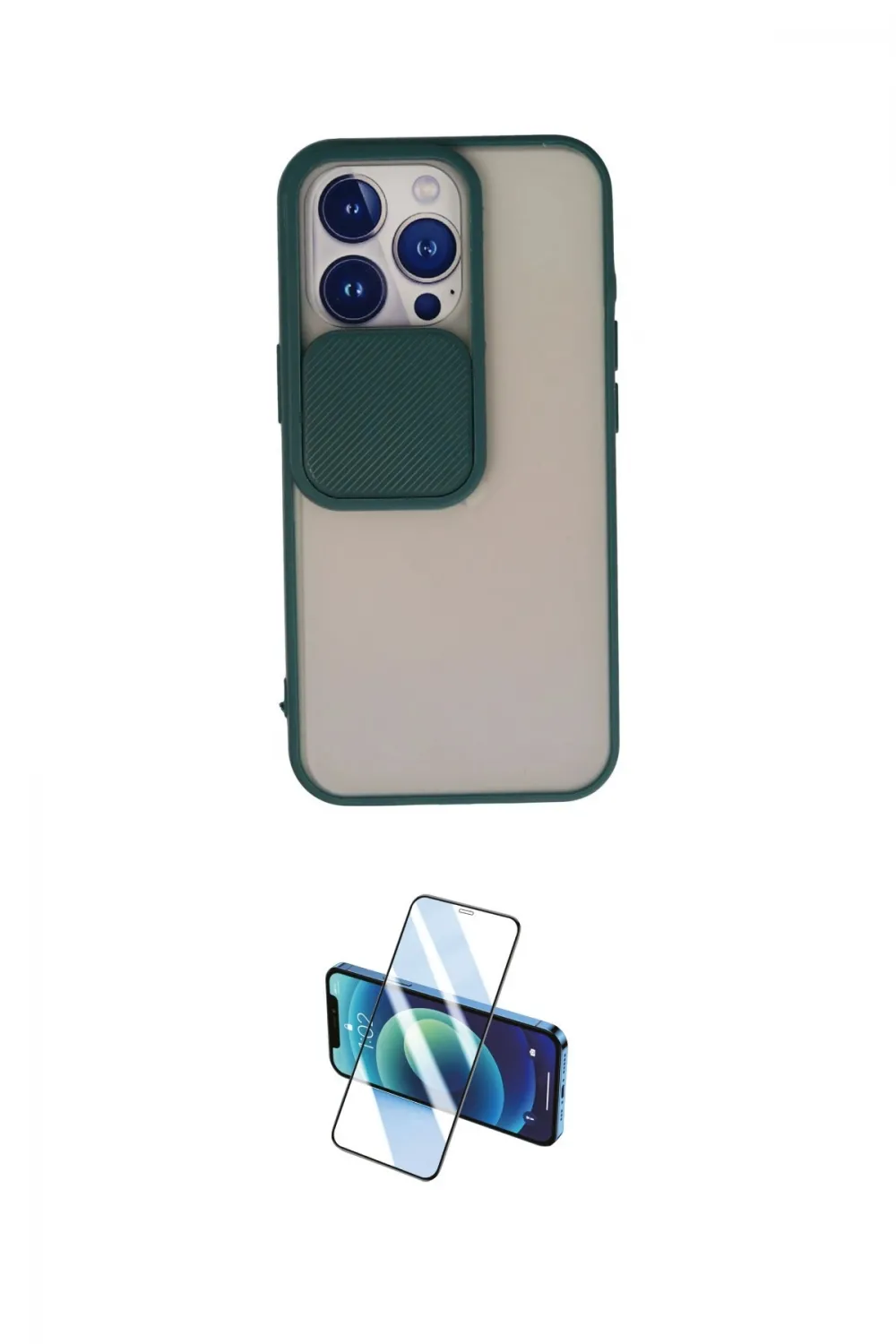 ieg™ iPhone 13 Pro Kılıf Vadi Çizgi - Siyah 3D Antistatik Seramik Nano Ekran Koruyucu