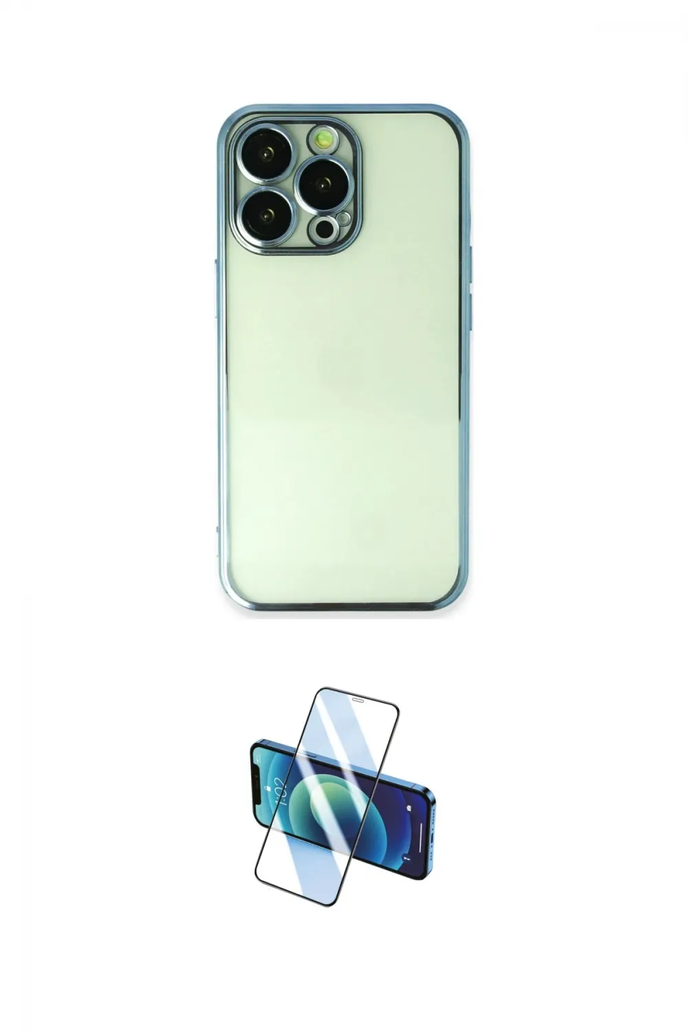 ieg™ iPhone 13 Pro Kılıf Vadi Minimal - Siyah 3D Antistatik Seramik Nano Ekran Koruyucu