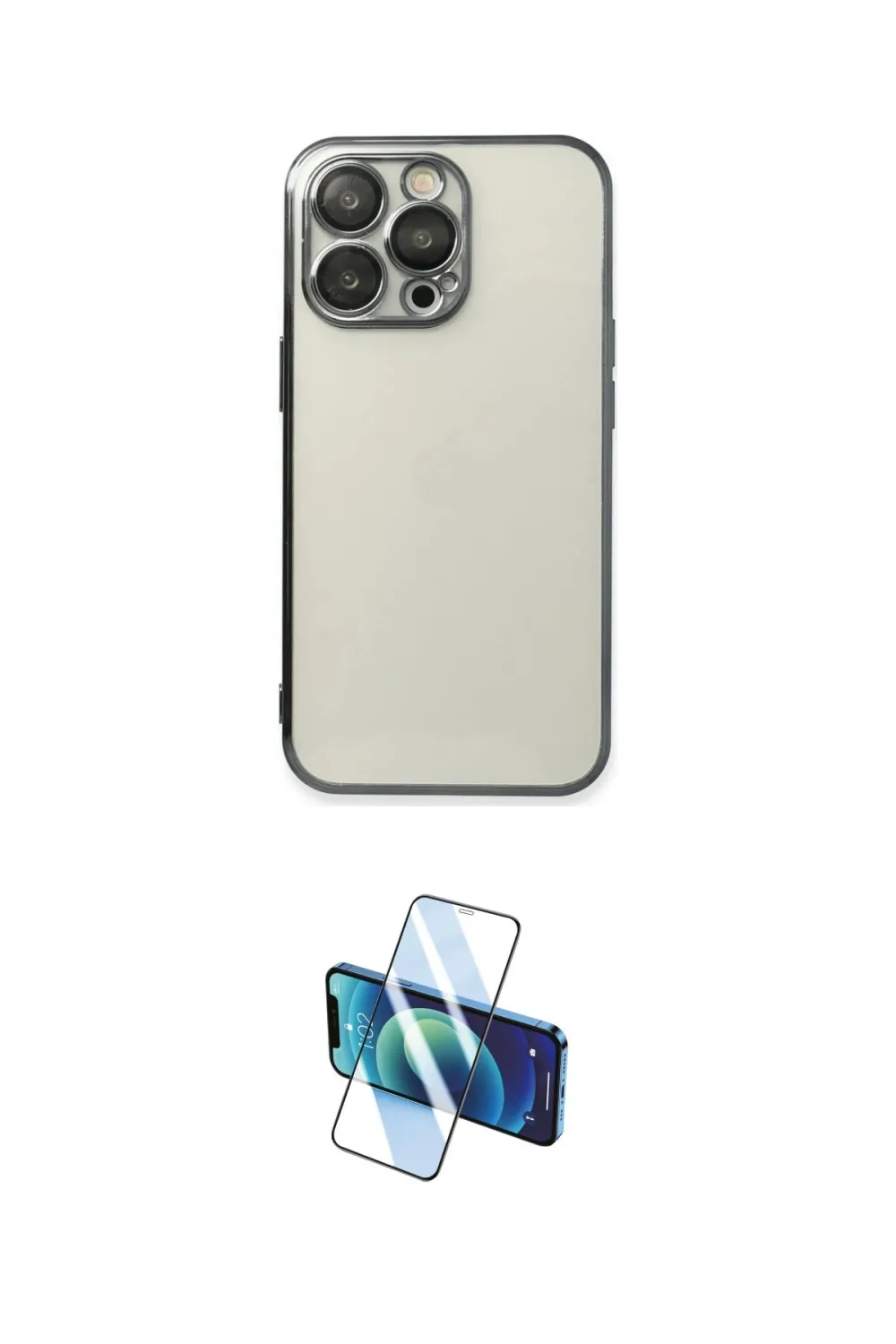 ieg™ iPhone 13 Pro Kılıf Vadi Minimal - Siyah 3D Antistatik Seramik Nano Ekran Koruyucu