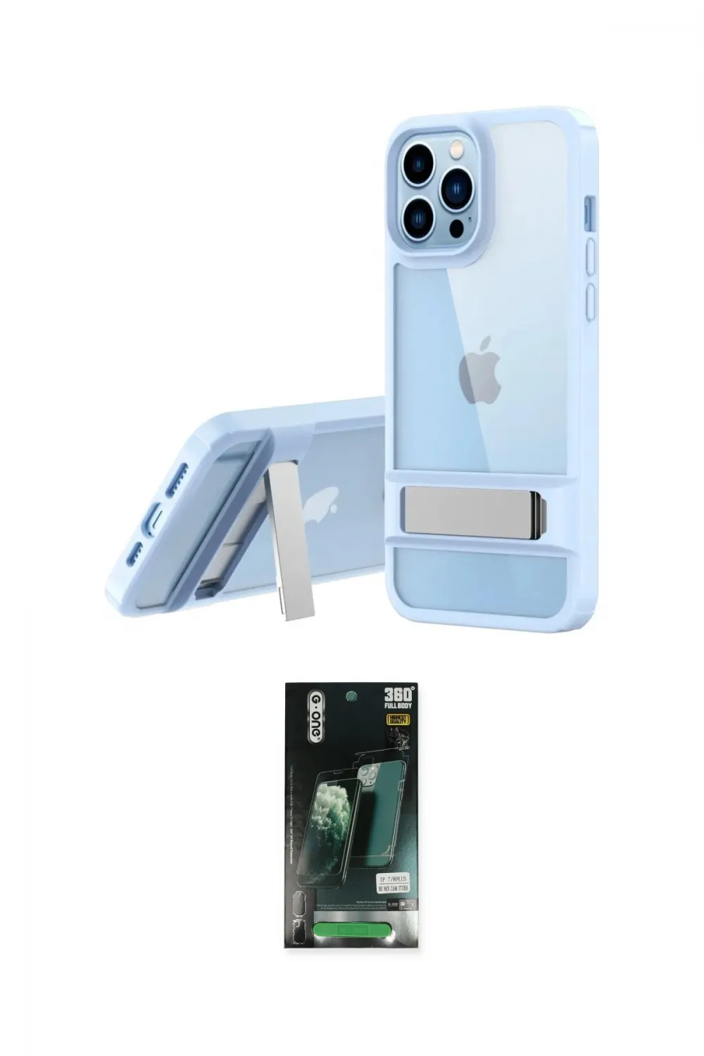 ieg™ iPhone 13 Pro Kılıf Yadigar Yansıma - Şeffaf 360 Full Body Arka Koruyucu