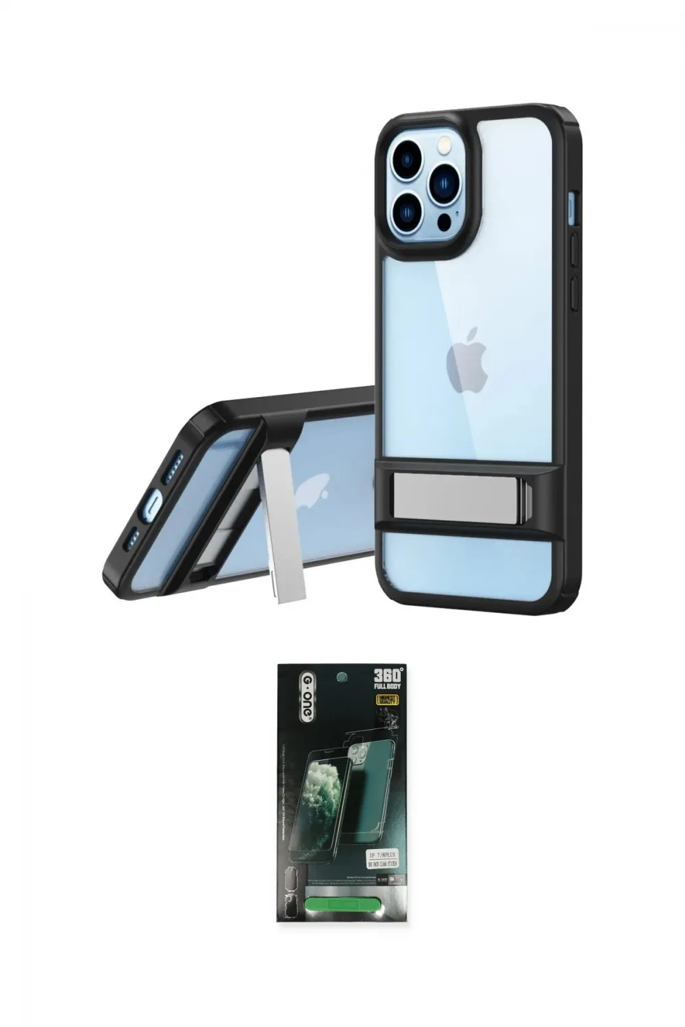 ieg™ iPhone 13 Pro Kılıf Yadigar Yansıma - Şeffaf 360 Full Body Arka Koruyucu