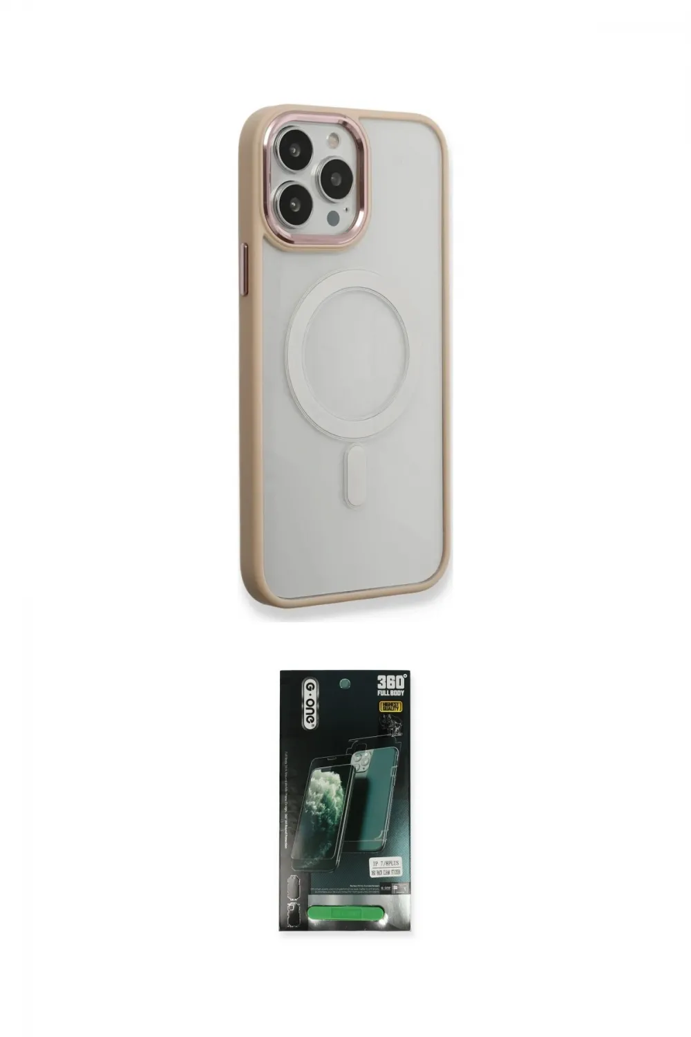 ieg™ iPhone 13 Pro Kılıf Yankı Işık Özel Seri - Şeffaf 360 Full Body Arka Koruyucu