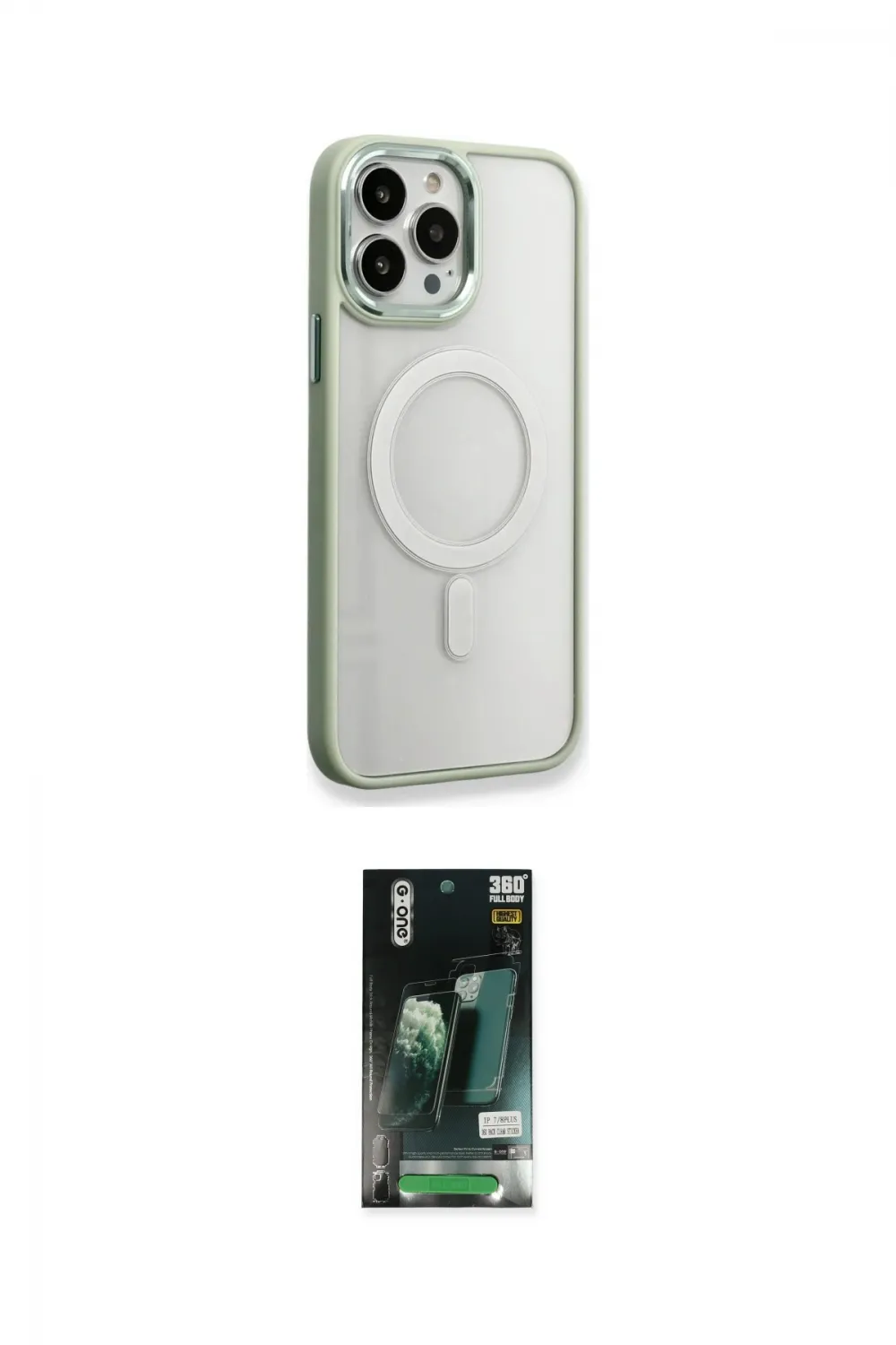 ieg™ iPhone 13 Pro Kılıf Yankı Işık Özel Seri - Şeffaf 360 Full Body Arka Koruyucu