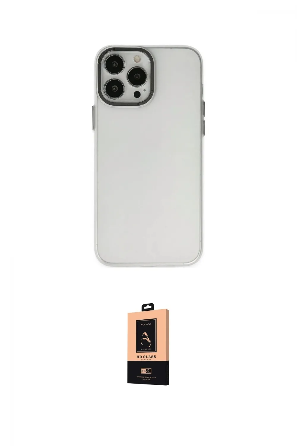 ieg™ iPhone 13 Pro Max Kılıf Ahenk Çizgi Prime - Şeffaf Maxco Cam Ekran Koruyucu