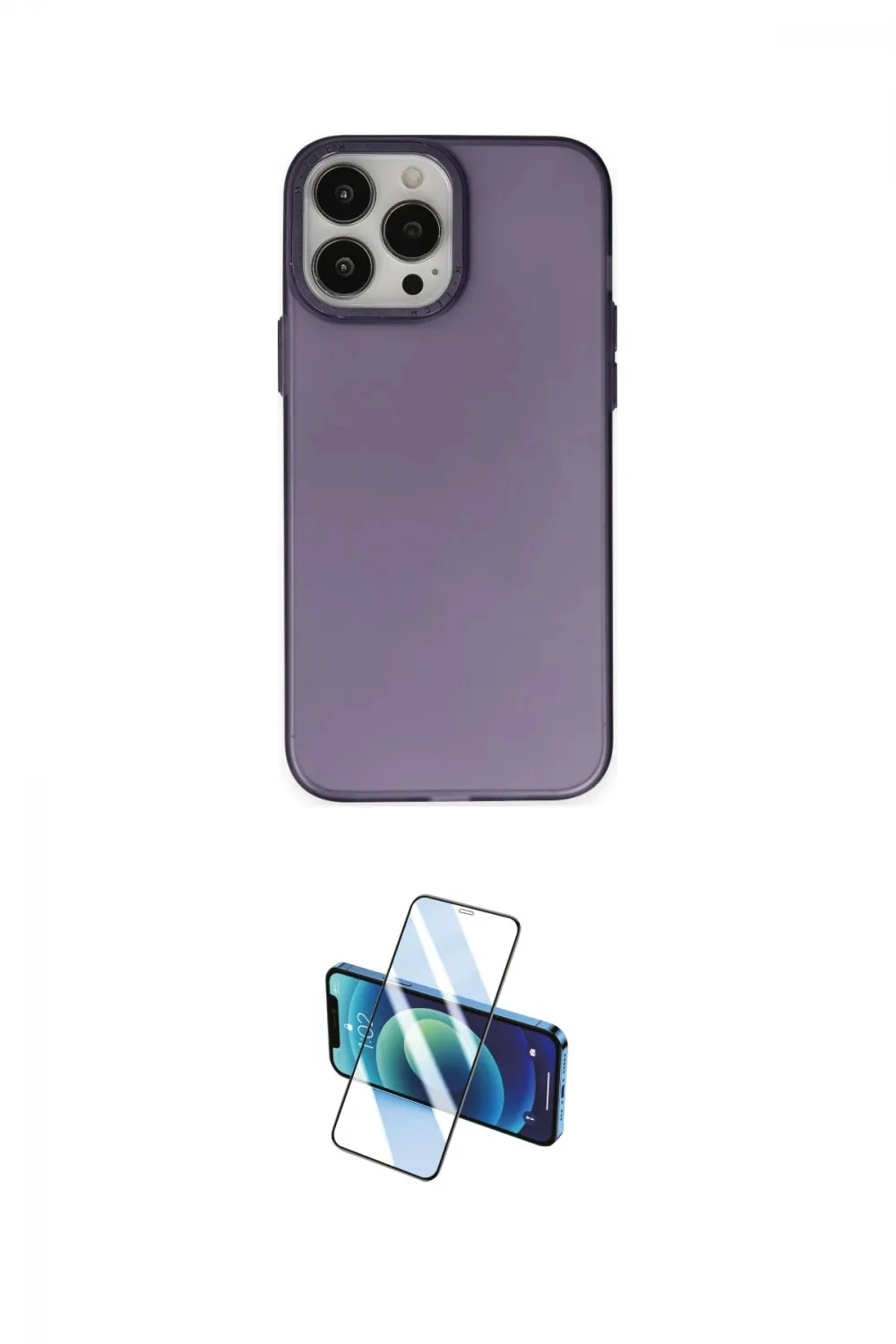 ieg™ iPhone 13 Pro Max Kılıf Ahenk Çizgi Prime - Siyah 3D Antistatik Cam Ekran Koruyucu