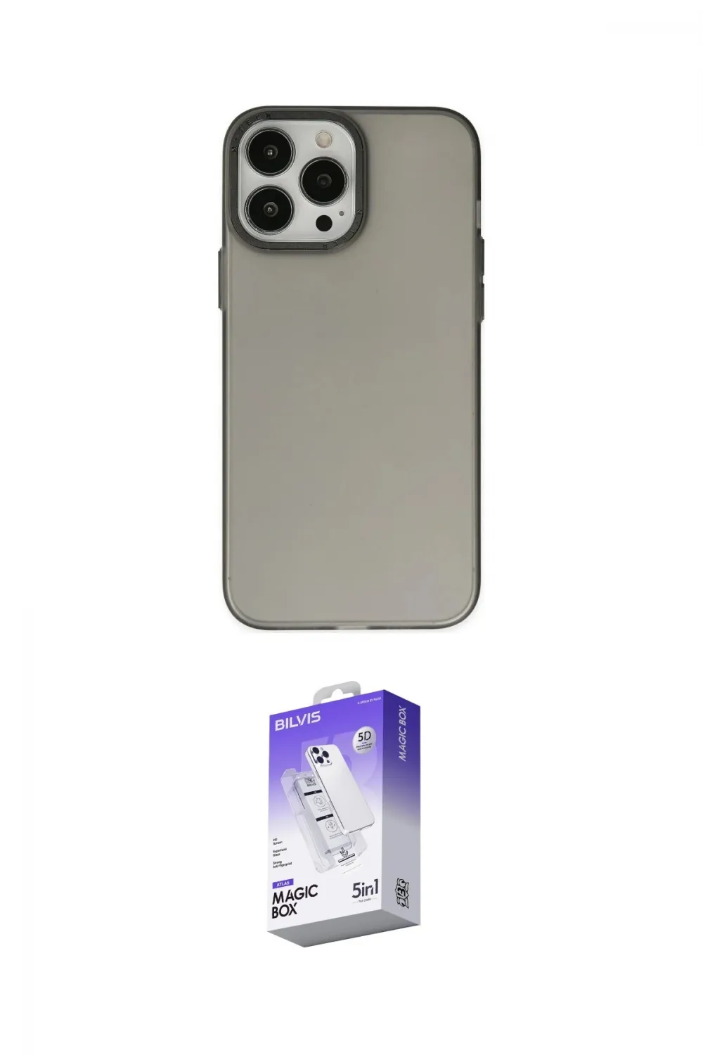ieg™ iPhone 13 Pro Max Kılıf Ahenk Çizgi Prime - Siyah Bilvis 5in1 3D Magic Cam Ekran Koruyucu