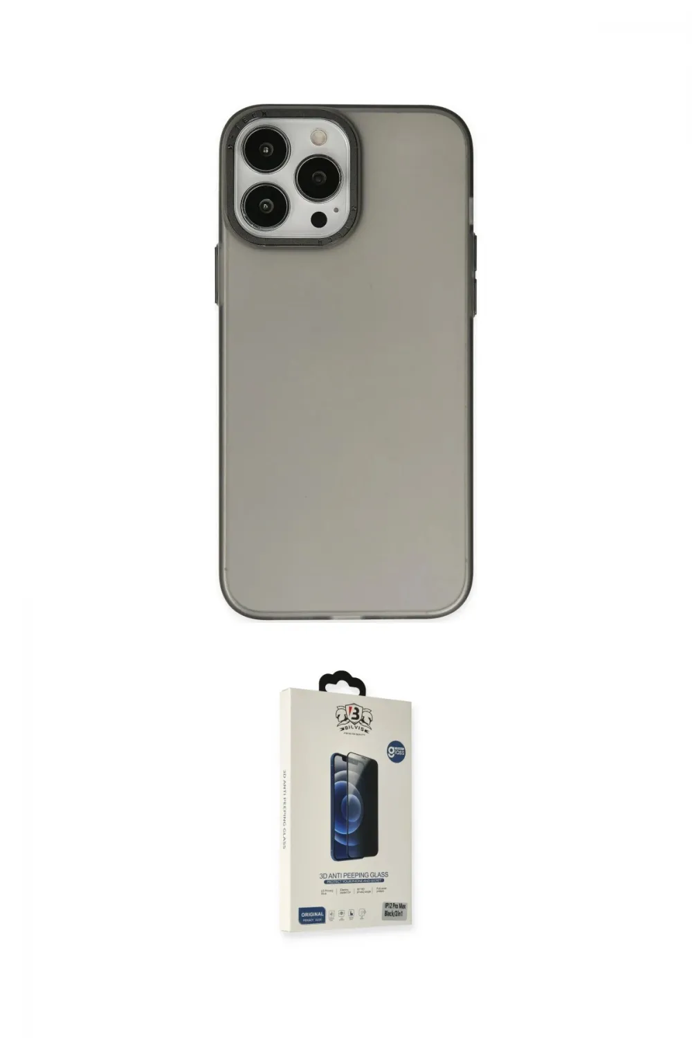 ieg™ iPhone 13 Pro Max Kılıf Ahenk Çizgi Prime - Siyah Bilvis Hayalet Cam Ekran Koruyucu