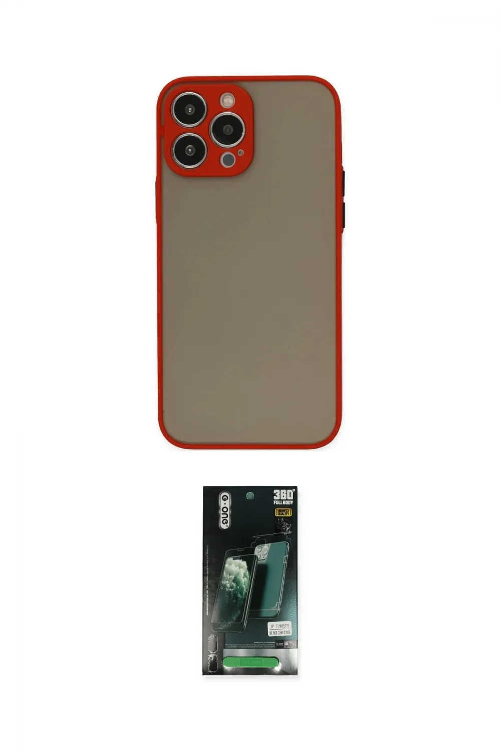 ieg™ iPhone 13 Pro Max Kılıf Ahenk Çizgi Serisi - Şeffaf 360 Full Body Arka Koruyucu