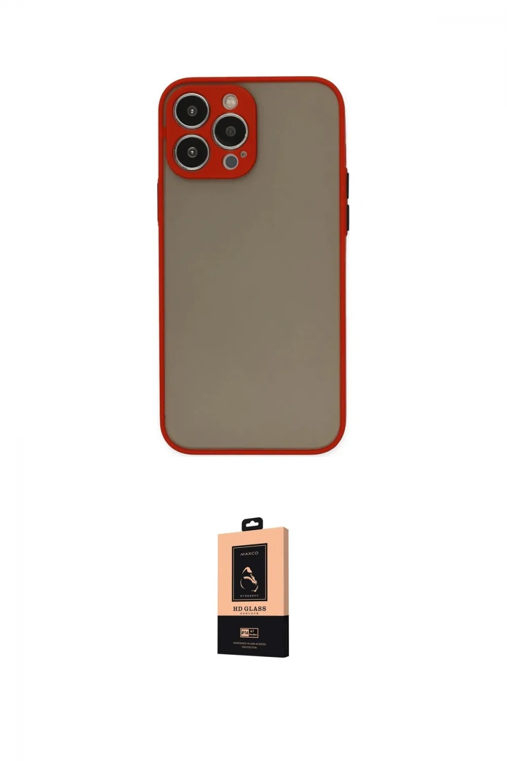 ieg™ iPhone 13 Pro Max Kılıf Ahenk Çizgi Serisi - Şeffaf Maxco Cam Ekran Koruyucu