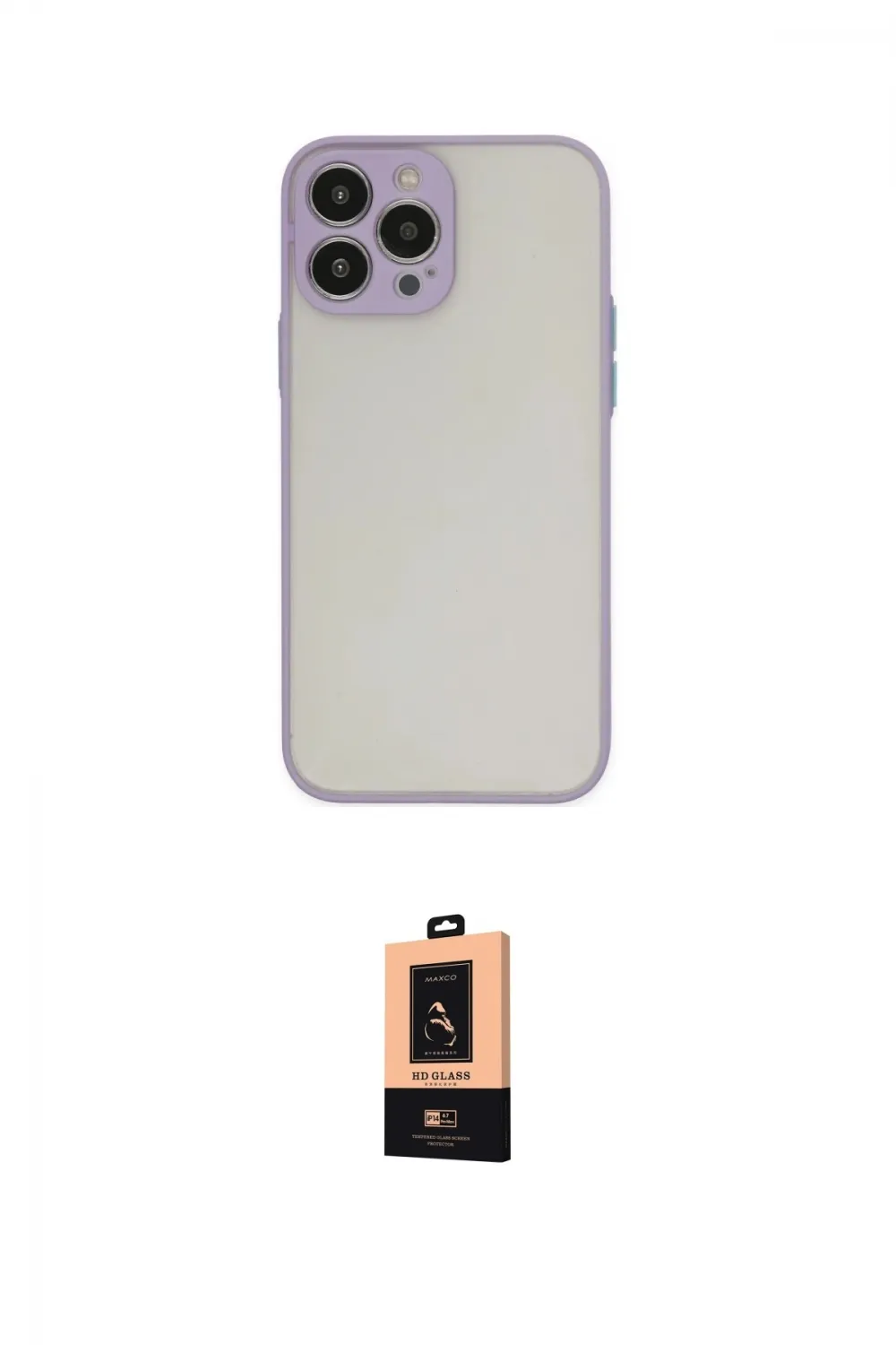 ieg™ iPhone 13 Pro Max Kılıf Ahenk Çizgi Serisi - Şeffaf Maxco Cam Ekran Koruyucu