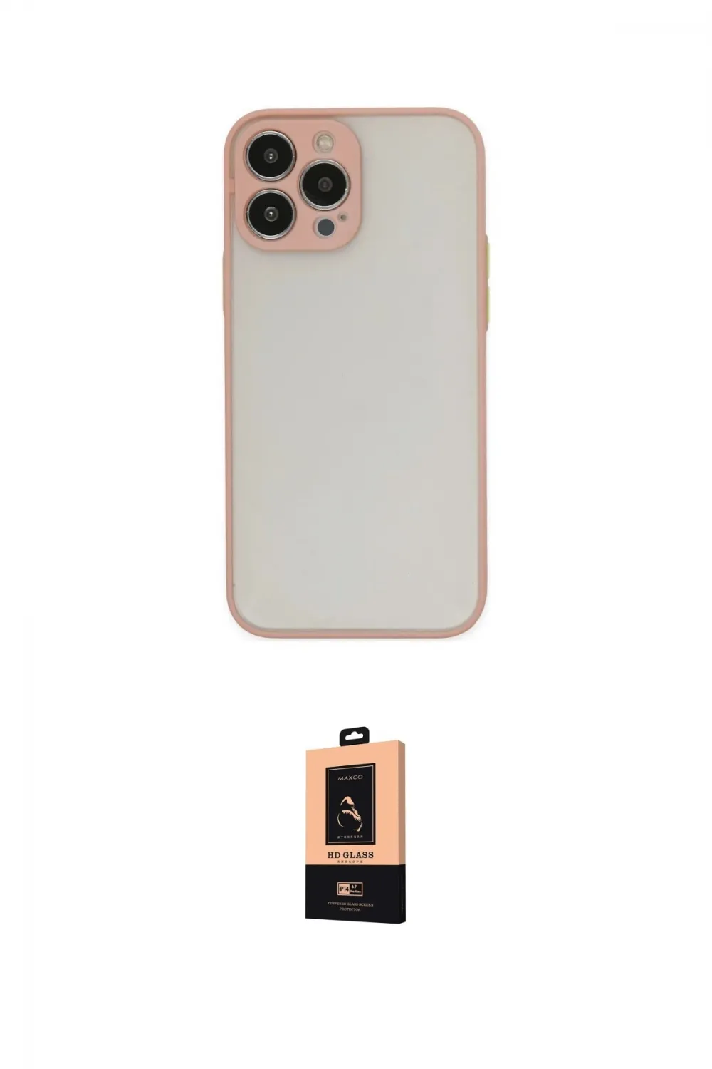 ieg™ iPhone 13 Pro Max Kılıf Ahenk Çizgi Serisi - Şeffaf Maxco Cam Ekran Koruyucu