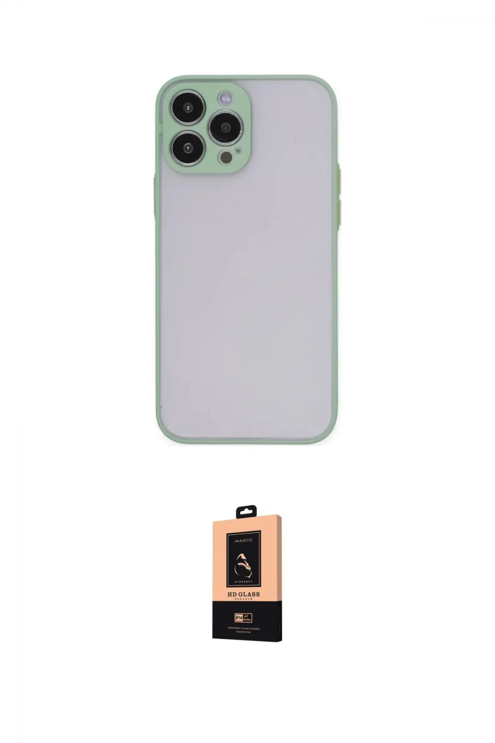 ieg™ iPhone 13 Pro Max Kılıf Ahenk Çizgi Serisi - Şeffaf Maxco Cam Ekran Koruyucu
