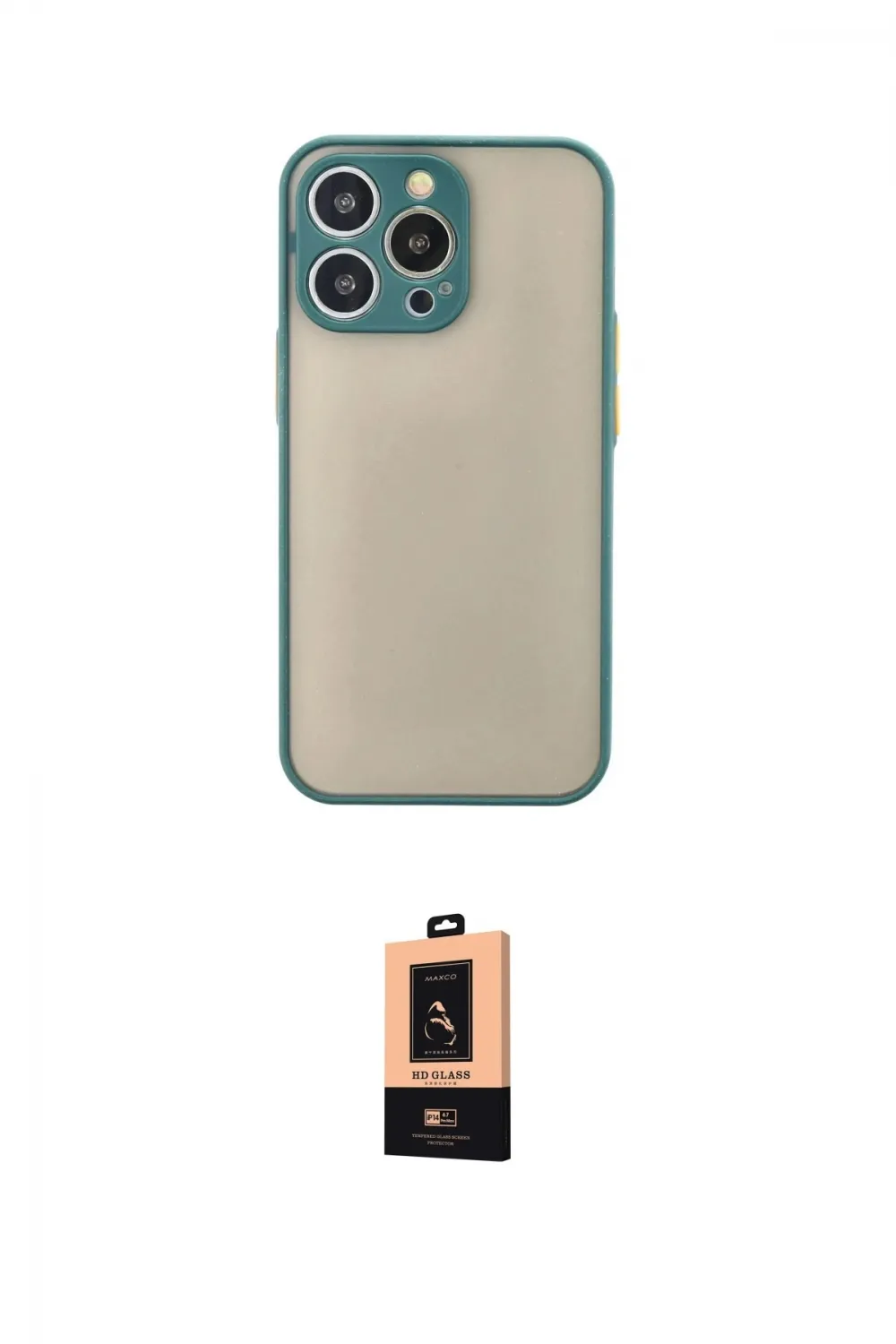 ieg™ iPhone 13 Pro Max Kılıf Ahenk Çizgi Serisi - Şeffaf Maxco Cam Ekran Koruyucu