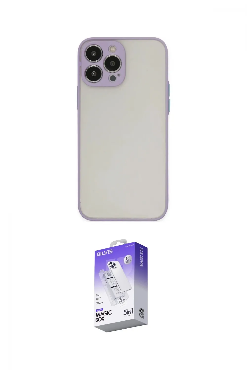 ieg™ iPhone 13 Pro Max Kılıf Ahenk Çizgi Serisi - Siyah Bilvis 5in1 3D Magic Cam Ekran Koruyucu