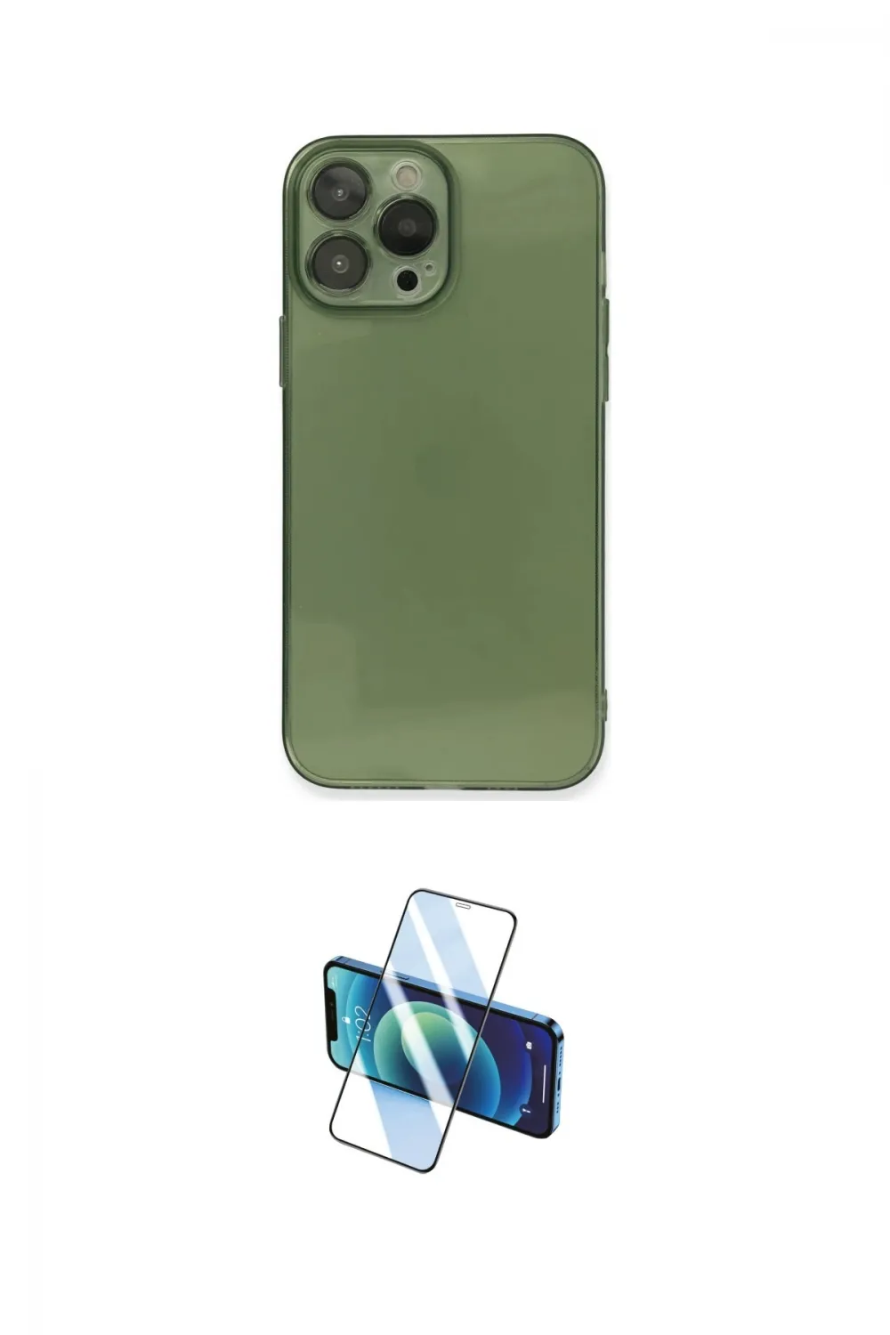 ieg™ iPhone 13 Pro Max Kılıf Ahenk Doku - Siyah 3D Antistatik Cam Ekran Koruyucu