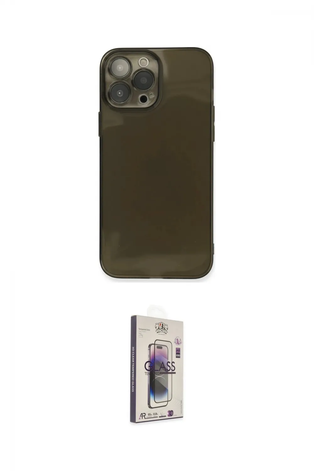ieg™ iPhone 13 Pro Max Kılıf Ahenk Doku - Siyah Bilvis 3D Cam Ekran Koruyucu
