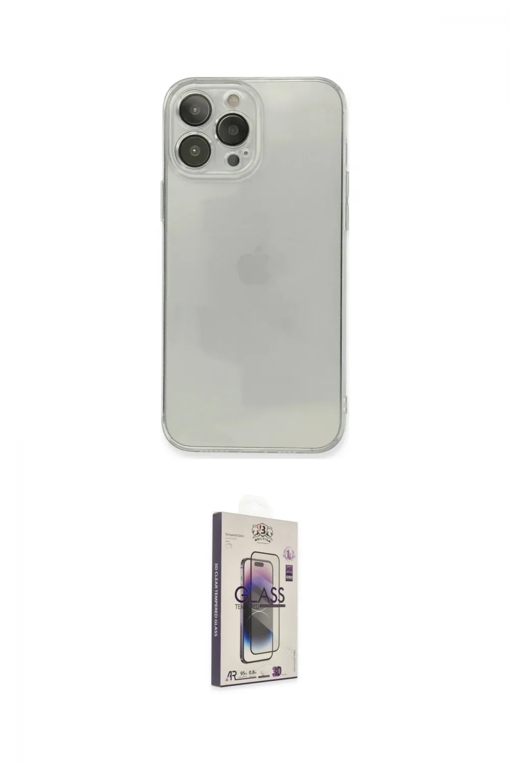 ieg™ iPhone 13 Pro Max Kılıf Ahenk Doku - Siyah Bilvis 3D Cam Ekran Koruyucu