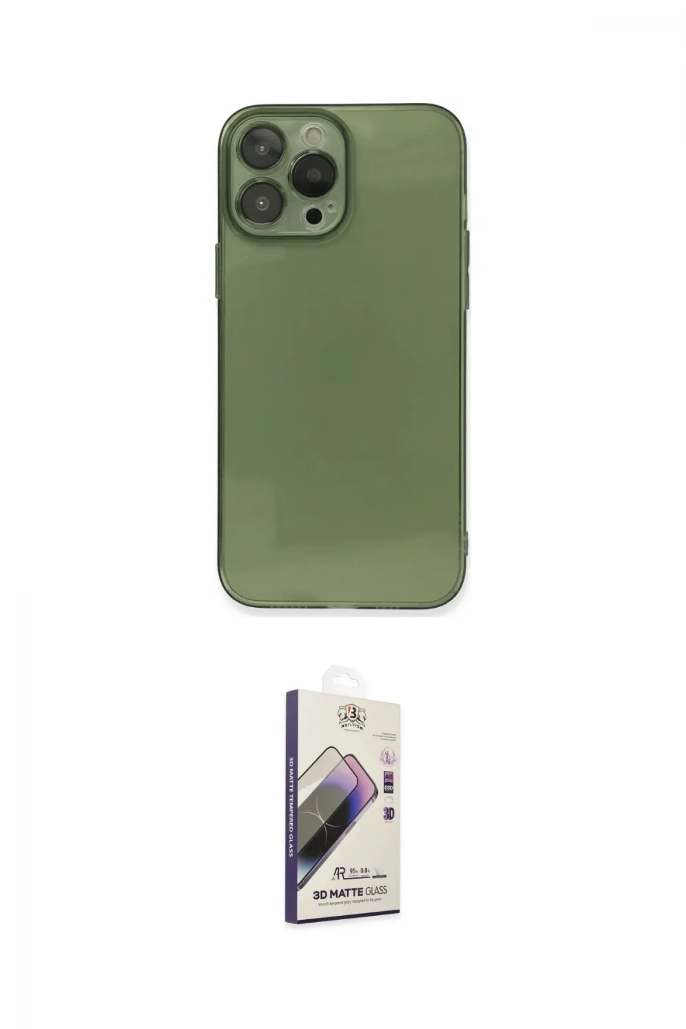 ieg™ iPhone 13 Pro Max Kılıf Ahenk Doku - Siyah Bilvis 3D Mat Cam Ekran Koruyucu