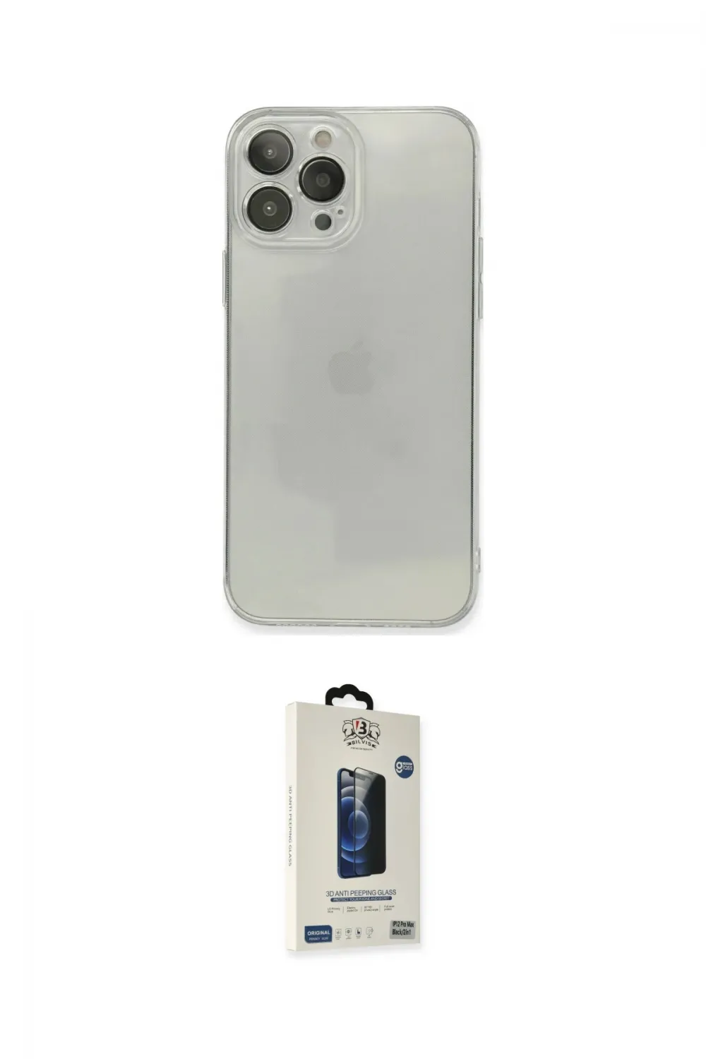 ieg™ iPhone 13 Pro Max Kılıf Ahenk Doku - Siyah Bilvis Hayalet Cam Ekran Koruyucu
