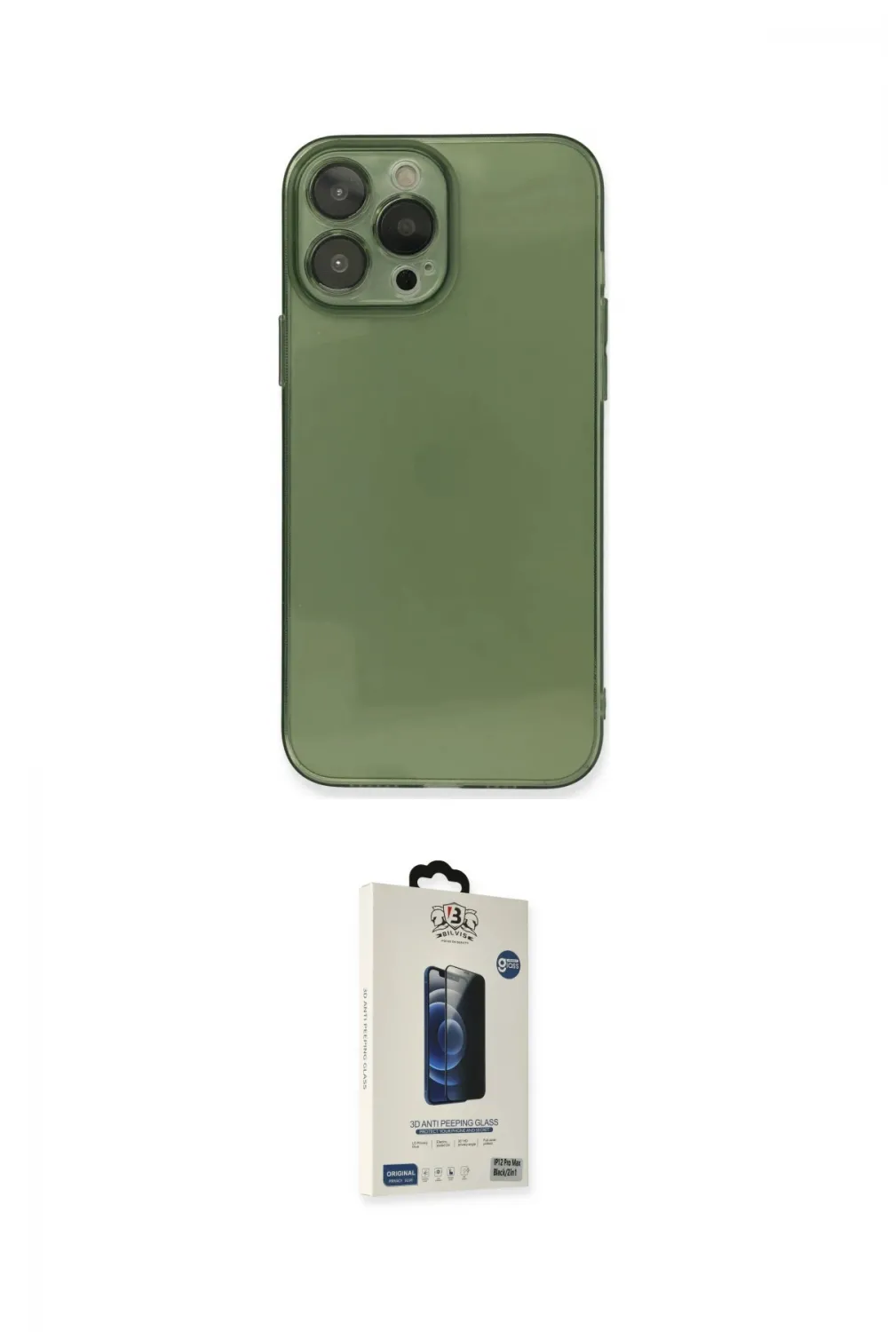 ieg™ iPhone 13 Pro Max Kılıf Ahenk Doku - Siyah Bilvis Hayalet Cam Ekran Koruyucu