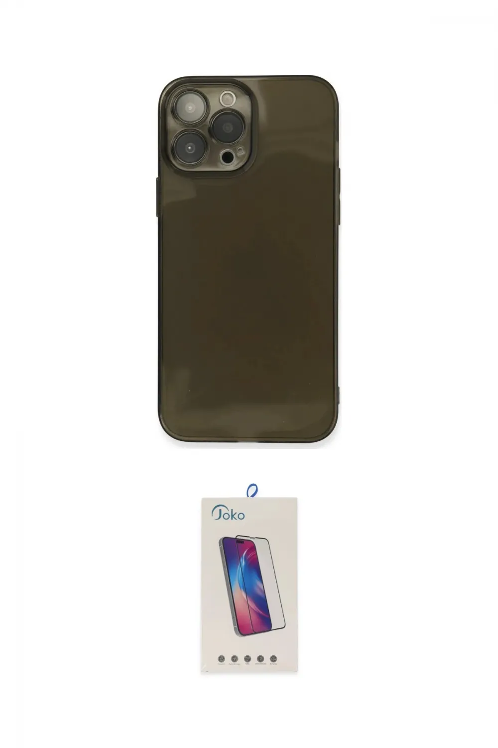 ieg™ iPhone 13 Pro Max Kılıf Ahenk Doku - Siyah Joko 5D Cam