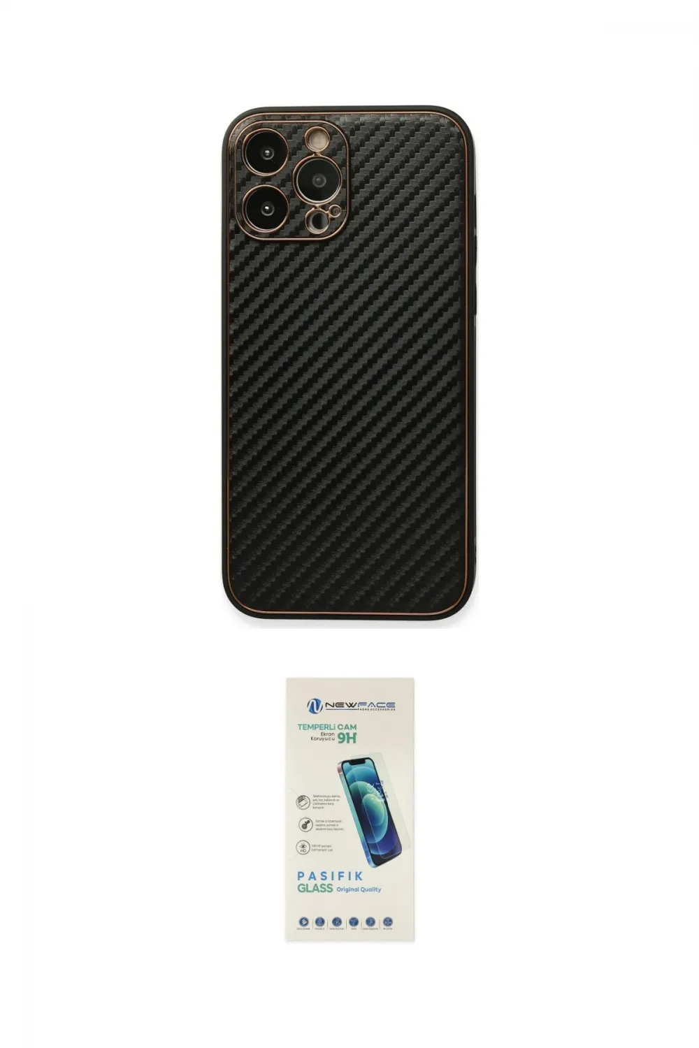ieg™ iPhone 13 Pro Max Kılıf Ahenk Işık - Şeffaf Pasifik Cam Ekran Koruyucu