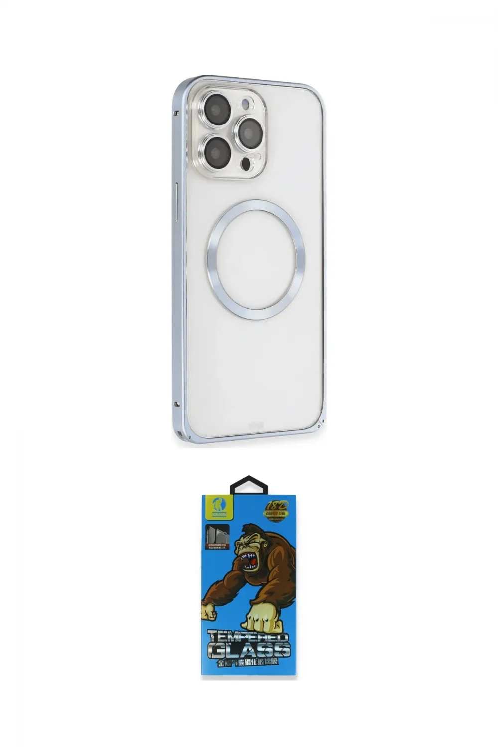 ieg™ iPhone 13 Pro Max Kılıf Ahenk Işık Serisi - Siyah 18D Cam Ekran Koruyucu