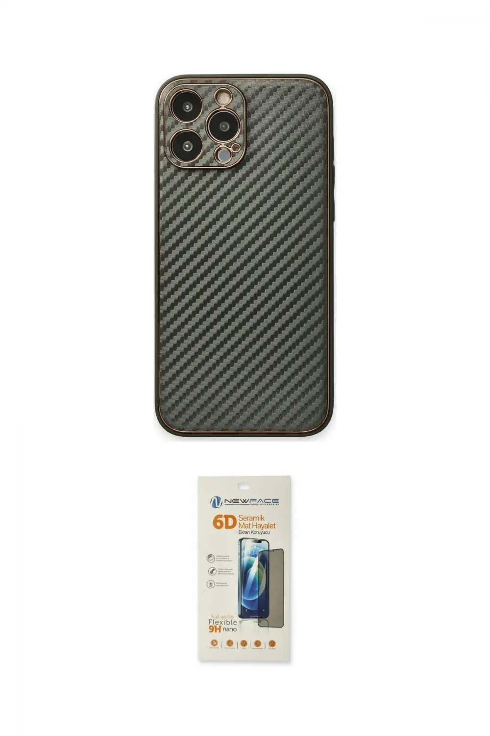 ieg™ iPhone 13 Pro Max Kılıf Ahenk Işık - Siyah 6D Mat Seramik Hayalet Nano Ekran Koruyucu