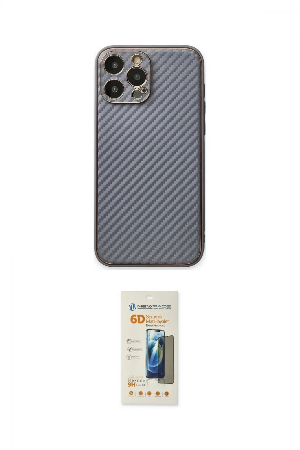 ieg™ iPhone 13 Pro Max Kılıf Ahenk Işık - Siyah 6D Mat Seramik Hayalet Nano Ekran Koruyucu