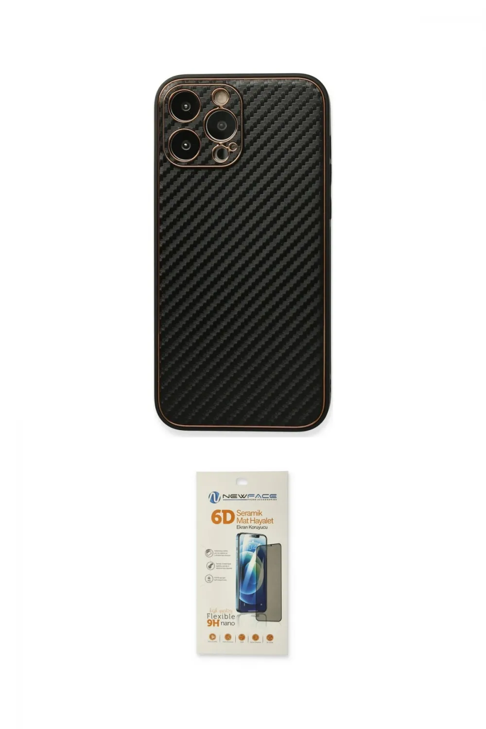 ieg™ iPhone 13 Pro Max Kılıf Ahenk Işık - Siyah 6D Mat Seramik Hayalet Nano Ekran Koruyucu