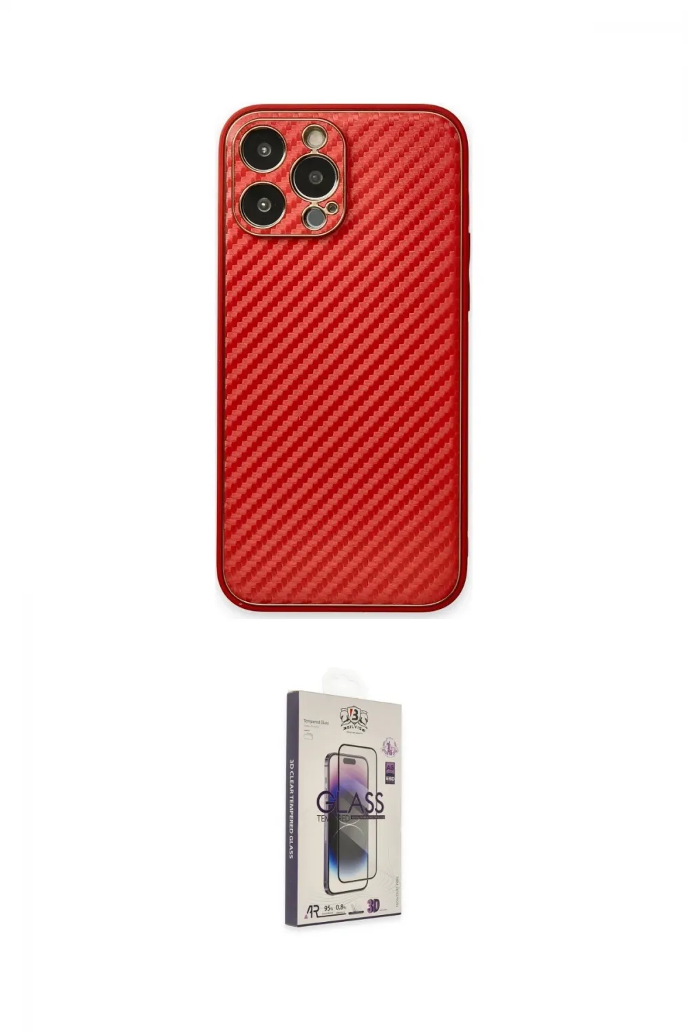ieg™ iPhone 13 Pro Max Kılıf Ahenk Işık - Siyah Bilvis 3D Cam Ekran Koruyucu