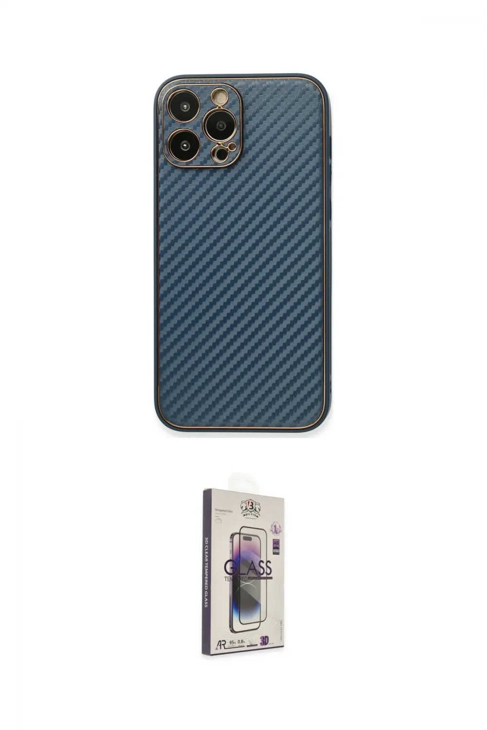 ieg™ iPhone 13 Pro Max Kılıf Ahenk Işık - Siyah Bilvis 3D Cam Ekran Koruyucu