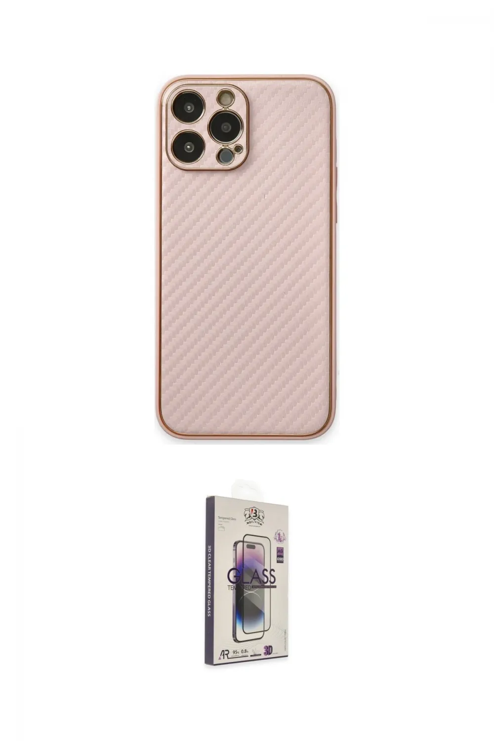 ieg™ iPhone 13 Pro Max Kılıf Ahenk Işık - Siyah Bilvis 3D Cam Ekran Koruyucu