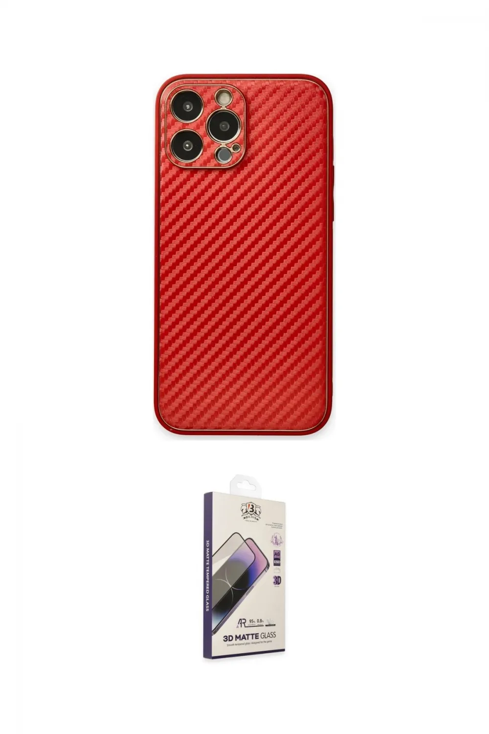 ieg™ iPhone 13 Pro Max Kılıf Ahenk Işık - Siyah Bilvis 3D Mat Cam Ekran Koruyucu