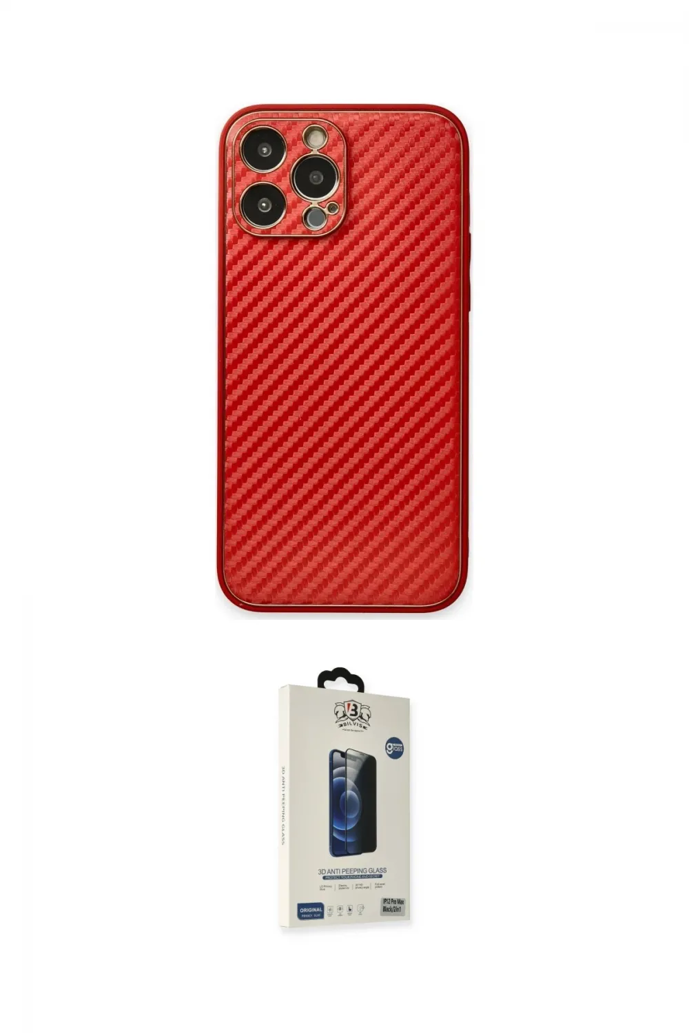 ieg™ iPhone 13 Pro Max Kılıf Ahenk Işık - Siyah Bilvis Hayalet Cam Ekran Koruyucu