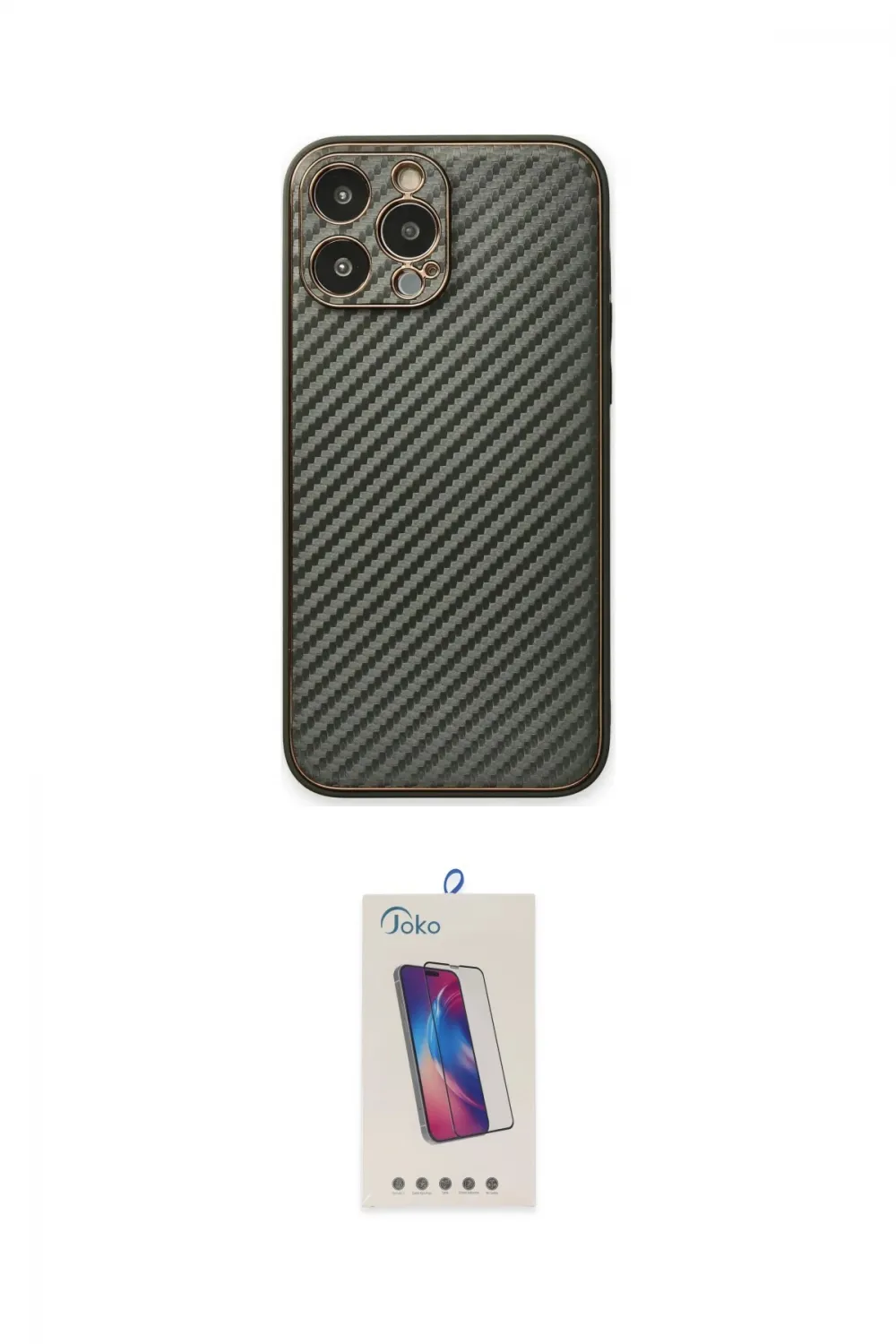 ieg™ iPhone 13 Pro Max Kılıf Ahenk Işık - Siyah Joko 5D Cam