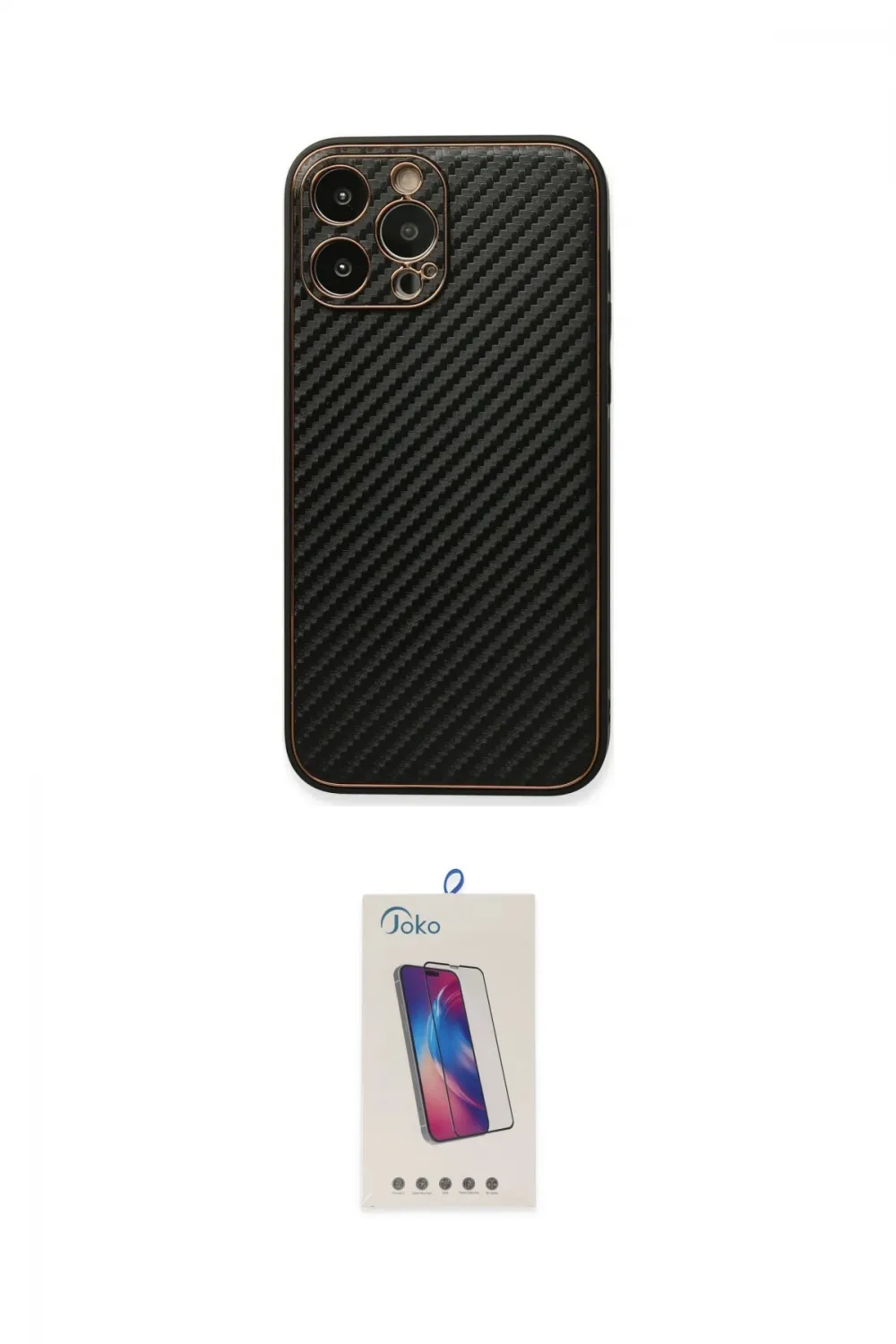 ieg™ iPhone 13 Pro Max Kılıf Ahenk Işık - Siyah Joko 5D Cam