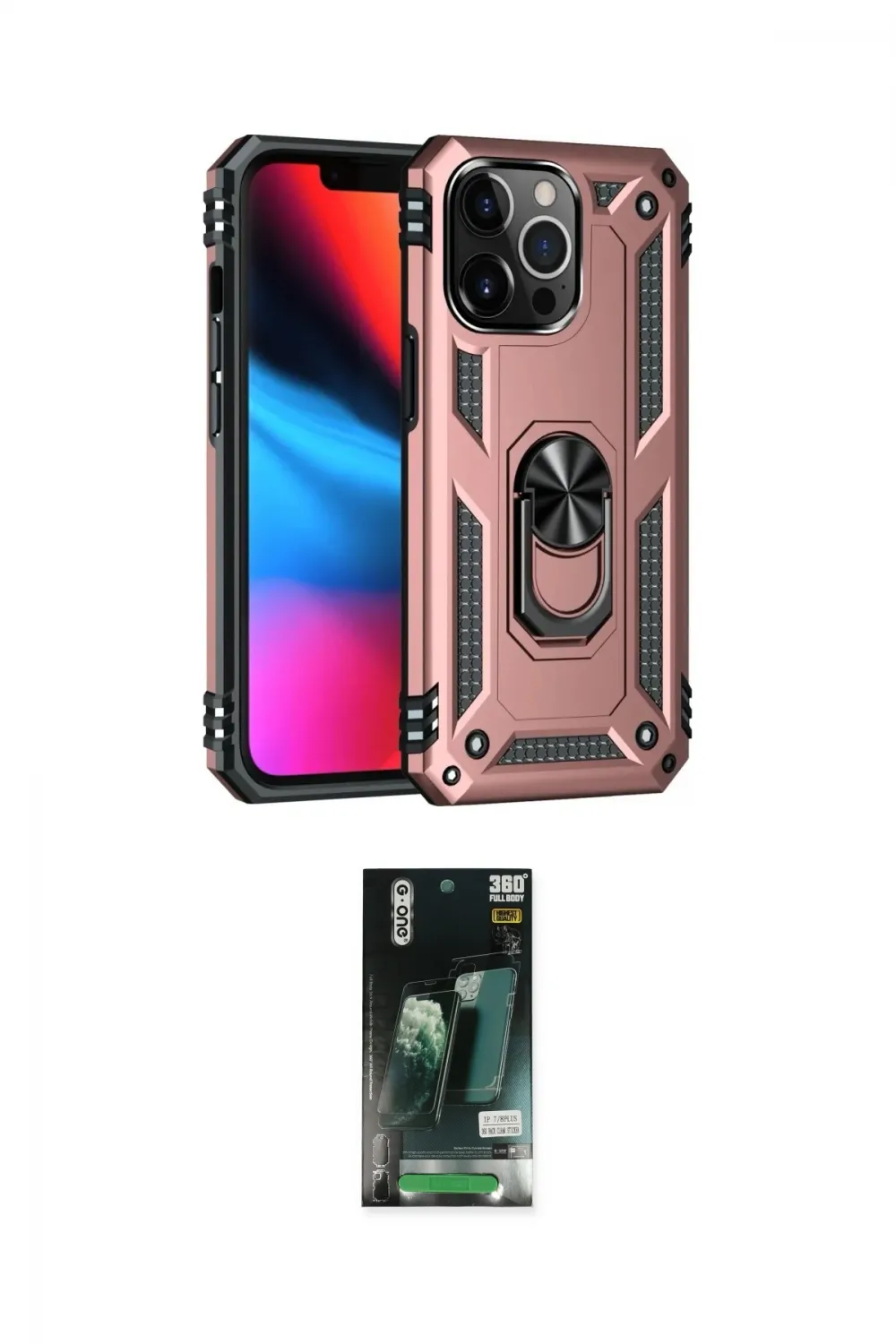 ieg™ iPhone 13 Pro Max Kılıf Ahenk Klasik Koleksiyonu - Şeffaf 360 Full Body Arka Koruyucu