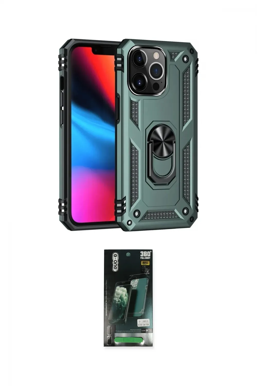 ieg™ iPhone 13 Pro Max Kılıf Ahenk Klasik Koleksiyonu - Şeffaf 360 Full Body Arka Koruyucu